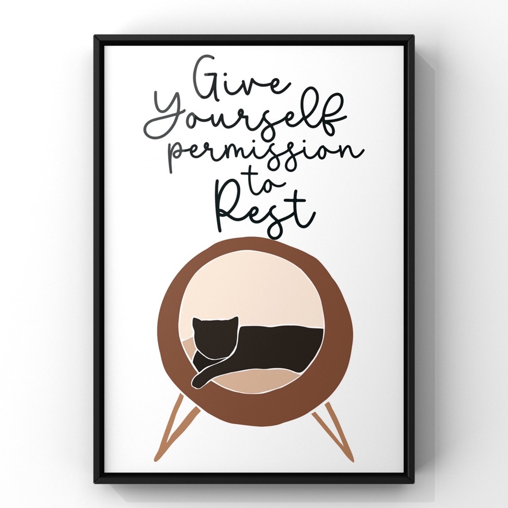 ✨NEW✨Original 8x10 Illustration Empowering Quote Cat Art Print Un…
